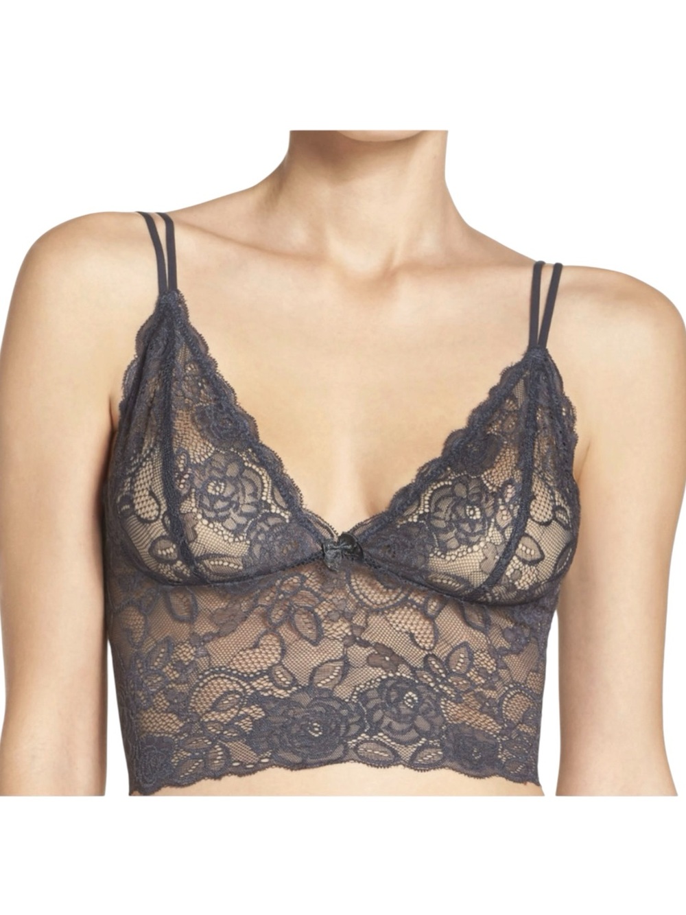 Chelsea28 L blueish grey lace bralette